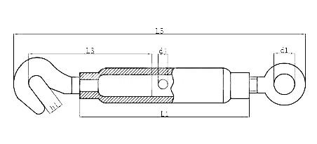 Τύπος US Drop Forged Galvanized Turnbuckle Ατσάλι από ανοξείδωτο χάλυβα Hook Eye Turnbuckle